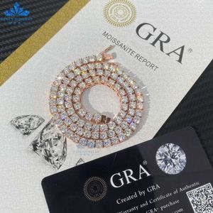 Prezzo più economico Gioielleria Raffinata Hip Hop Vvs Moissanite 10k 14k Placcato Oro S925 Link per Uomo Donna 2mm Moissanite Catena da Tennis