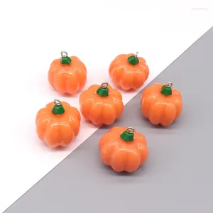 Pendenti e Ciondoli 10 pz/pacco Carino 3D Mini Zucca Resina Divertente Halloween Cushaw Cibo Ciondolo Per Orecchino Portachiavi Fai Da Te Creazione di Gioielli D275