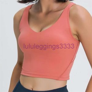Ll hizalanma tank üst u bra yoga kıyafeti kadın tasarımcısı yoga yaz seksi tişört katı seksi mahsul üstleri kolsuz moda yelek 17 renk