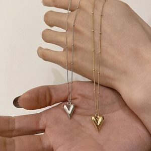 Pendant Necklaces Titanium Steel Gold Filled Necklace Retro Heart Simple Temperament Jewelry Lover