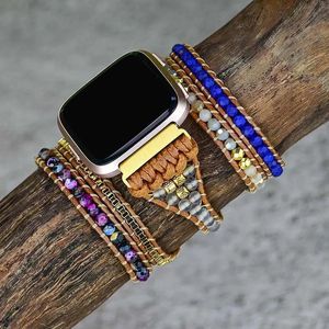 Armband smycken bohemisk rem för fitbit versa 2 3 band kvinnor smarta klocka armband armband för versa vaktbandstillbehör