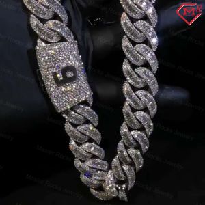 Hiphop vvs moissanite niestandardowe zapięcie lodowe szterling Sier Miami Cuban Link Chain