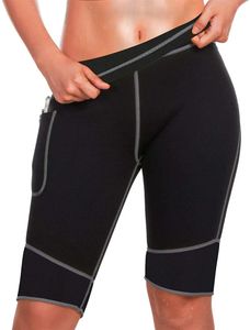 Kjolar kvinnor heta neopren bastu svett yoga byxor med fickträning som kör bantning shorts capris komprimering leggings body shaper