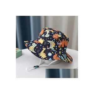 Cappelli a tesa larga Secchio Cappello da sole per bebè Animali del fumetto Simpatico bambino Animale marino Spiaggia Nuotata Estate Bambini Infantile Regolabile per ragazzo Gir Dhuoz