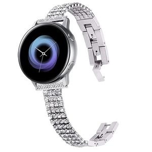 Tillbehör 20mm 22mm franlzp diamantrem för Samsung Galaxy Watch 3 41mm 45mm Band Armband S3 42mm 46mm Active 2 Gear Women Arvbands