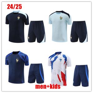 2024 Fransız Kulübü Tam Setler Futbol Formaları 22 23 Tank Üst Kısa Kollu Set Eğitim Takımı Giroud Mbappe Maillot de Ayak Equipe Maillots Kids Kit Futbol Gömlek