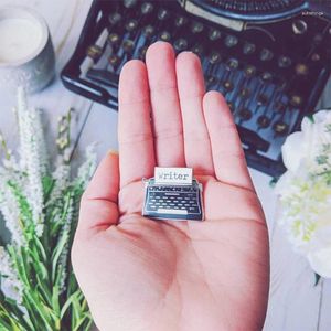 Brooches Typewriter Enamel Pin Badge Vintage Creative Black Pink Writer Lapel For Secretary Office Worker Bag Clothes Brooch Jewelry
