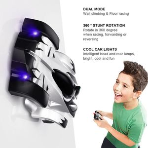 Zdalne sterowanie ścianą Wspinaczanie RC Anti Gravity Sufit Racing Electric Toys Machine Auto for Kid Toy Gift Hurtowa 231229