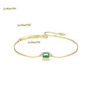 Bangle Europa Novo Vintage Geométrico Verde Gemstone Pulseira de Prata Jóias Charme Mulheres Banhadas 2024 Pulseira de Luxo para Mulheres Festa de Casamento Presente de Dia dos Namorados