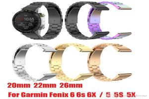 Wysokiej jakości pasek ze stali nierdzewnej 202226 mm dla Garmin Fenix ​​6x 6 5x Plus QuickFit Instalowanie metalowych zespołów zegarków mody Str2337257