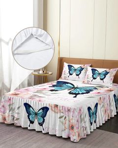 Gonna letto Farfalla Fiore Note musicali Copriletto elasticizzato con federe Coprimaterasso Set lenzuolo