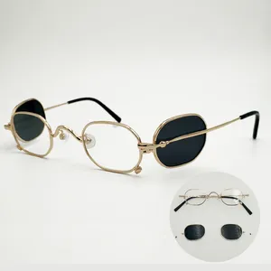 Sunglasses Frames Retro Metal Clip Vintage Niche Personality Small Face Independent Design Prescription Glasses For Myopia