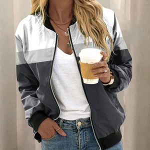 Women's Jackets Womens Lightweight Zip Up Floral Print Coats Stand Collar Sports Windbreakers Zipper Cardigan Ladies Slim