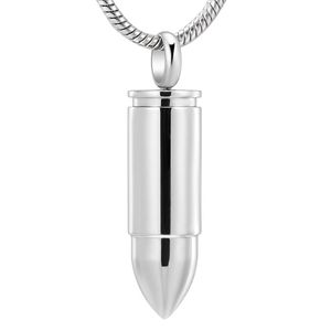 Top Polishing Bullet Urn Ash Holder Keepsake Jewelry Men Women Necklace Stainless Steel Cremation Pendants and Charms232c