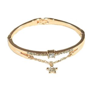 Tennis Jewel bracelet, gold bracelet, Valentine's Day gift, rose gold plated open loop bracelet accessory