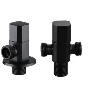 Valves brass black angle valve for Kitchen bathroom toilet Cold and hot water stop valve