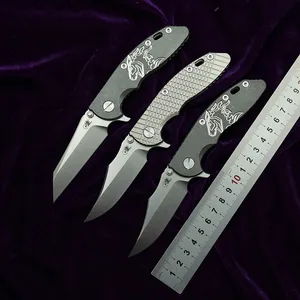 새로운 Real 154-cm 블레이드 Hinderer XM-18 3.0 티타늄 핸들 세라믹 베어링 접이식 나이프 전술 포켓 캠핑 사냥 야외 EDC 도구 C223 C199 C36 C81 C240