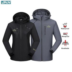 Jackets JNLN Waterproof Hiking Jacket Men Women Camping Trekking Climbing Windbreaker Outdoor Softshell Rain Coat Oversized Outerwear