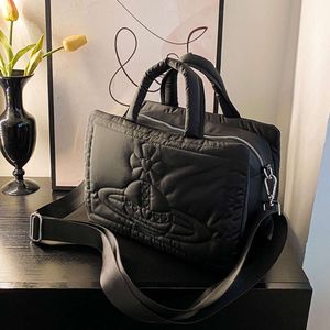 Viviennely Westwoodly Bag Nowy wysokiej jakości tekstura haftowana duża pojemność torba na pojedyncze torebkę na ramię