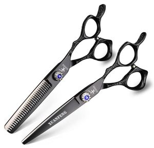 XUAN FENG Silver Hair Clipper 6 Inch Hair Scissors Japan 440C Steel Thinning and Cutting Scissors Set Hair Shear Barber Tools5641668