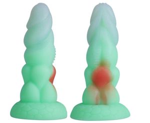 Green Big Corn Expansion Anal Dildo med Suction Cup Toys för kvinnor ökar anal Dick Plug Penis Products Sex Orgasm Beads6699607