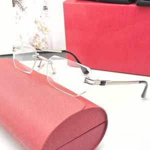 neue Sonnenbrille Modedesigner für Männer Frau Carti Brillen Goggle Strand Hochzeit Sonnenbrille Rechteck Randlos 8 Farbe Optional Rahmen Eyegla