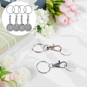 Keychains 4st Shopping Trolley Tokens Keychain Pendants Cart Token Metal Keyring Ornaments