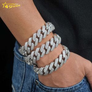 Anpassade hiphop smycken 18mm stor isad kubansk armband sterling silver 925 VVS Moissanite kubansk länkkedja