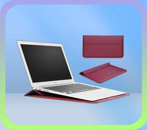 Pu läderhylsa fodral för MacBook Pro 13 15 154 Laptop Case Bag for MacBook Air 11 12 133 A1466 Sleeve Pouch Bag With Stand9683486