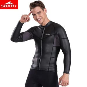 Ceketler Sbart 2mm Uzun Kollu Neopren Wetsuit Erkekler Top güneş kremi UV yüzme tulum için pürüzsüz ceket sörf dalış gömlek wetsuit