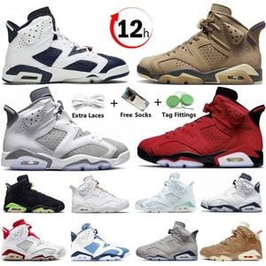 Jumpman 6 6s Mens Basquete Sapatos Marrom Kelp Meia-Noite Marinha Cool Cinza Aqua Amarelo Ocre Lavado Denim Toro Donda West Red Oreo Homens Tênis Esportivos Jogging Walking Shoe