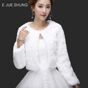 Джакеки E Jue Shung White/Red Winter Wedding Bolero Свадебные платки свадебные блюда по плечам плеча