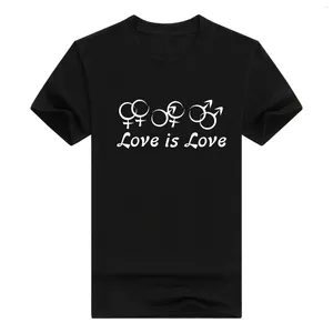 Camisetas masculinas DIY Personalize Moda Casual Love Is Equal Rights Camiseta masculina de manga curta de algodão puro com gola redonda (MTX20230207014)