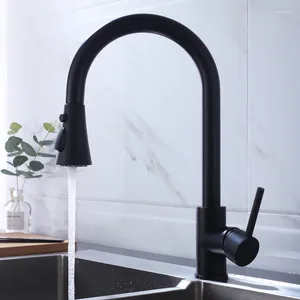 Kitchen Faucets Brass Black Faucet Sink Water Tap And Cold Single Handle 360 Rotating