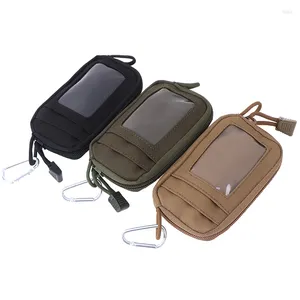 Wallets Tactical Mini Wallet Card Money Key Pack Waist Bag Nylon With Free Carabiner Camping Hiking Outdoor Waterproof Belt Small Pouch