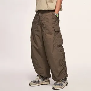 Męskie spodnie męskie Hip Hop Joggers spadochronu worka wiatrowa tkanina kurcząca ładunek kieszonkowy sprężyste spodnie