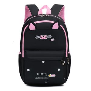 Crianças sacos de escola meninas crianças mochila à prova dwaterproof água ortopédica mochila gato mochilas escola primária mochila infantil 231229