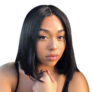 Wigs Brazilian Short Human Hair Lace Front Wigs With Baby Hair Pre Plucked Brazilian Straight Human Hair Bob Lace Front Wigs for Black