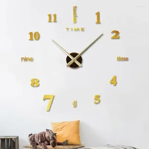 Wall Clocks Livingroom Clock Big Size Arabic Numbers Digital Silent Mechanism Modern Design Orologio Da Parete Stickers