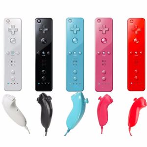 Joysticks 7 kolorów zdalne i Nunchuck Nunchuk Controllera Zestaw dla Wii pilotes gamepad bez ruchu plus wysokiej jakości szybki statek