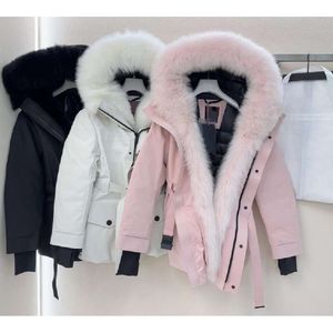 Women Down Down Puffer Jacket Designer Warm REAL Fox Fur Outwear moda Moda de inverno Casaco MS Roupas T atacado