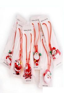 2021 Christmas Light Up Flashing Necklace Children Kids Glow up Cartoon Santa Claus Pendant Party Xmas Decorations7342028