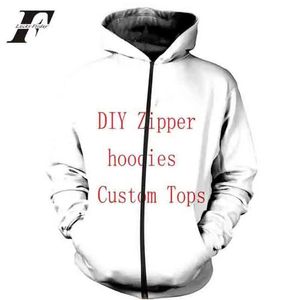 Anpassad hoodie 3D -tryck DIY Anpassad design Kpop Herrkläder Hip Hop Sweatshirt Hoodies Casual dragkedja Hooded 231229