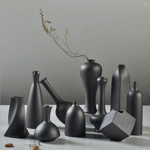 Bottles Porcelain Black European Contemporary Fashion Ceramic Vase Home Decoration Wedding Tabletop Crafts Wine Bottle