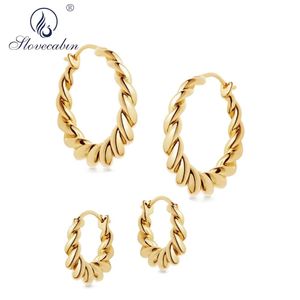 Necklaces Slovecabin Sterling Sier Hoop Piercing Boucle Doreille Femme Gold Round Circle Fashion Earrings for Women Jewerly