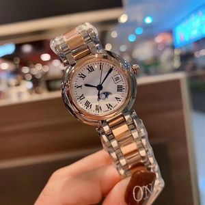 Luksusowa marka projektantka Kobiety zegarek Diamentowy zegarek Księżyc fazowy kwarcowy sukienki dla kobiet dziewczęta walentynkowe woda prezentowa resis267l