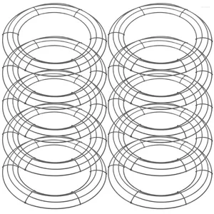 Dekorativa blommor 10 datorer Tillbehör för Garland Hoop Metal Cross Wreath Frame rundformad rackform Dekorera DIY -järnstödförsörjning