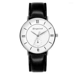 Avanadores de pulso Luxo Business Leather Watch for Men Men's Stainless Stoneless Quartz Calendário Relógios Luminosos Relógio Esportivo Male