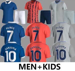 2023 24 McNeil Soccer Jerseys Home Away Kids Football Uniforms Men Kit Doucoure CALVERT-LEWIN Mykolenko Harrison Patterson Tarkowski Garner Onana Pickford TOPS