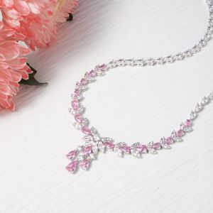 Necklace Earrings Set Elegant Color Cubic Zircon For Women Bride Wedding Jewelry Woman Accessories Everything Gift